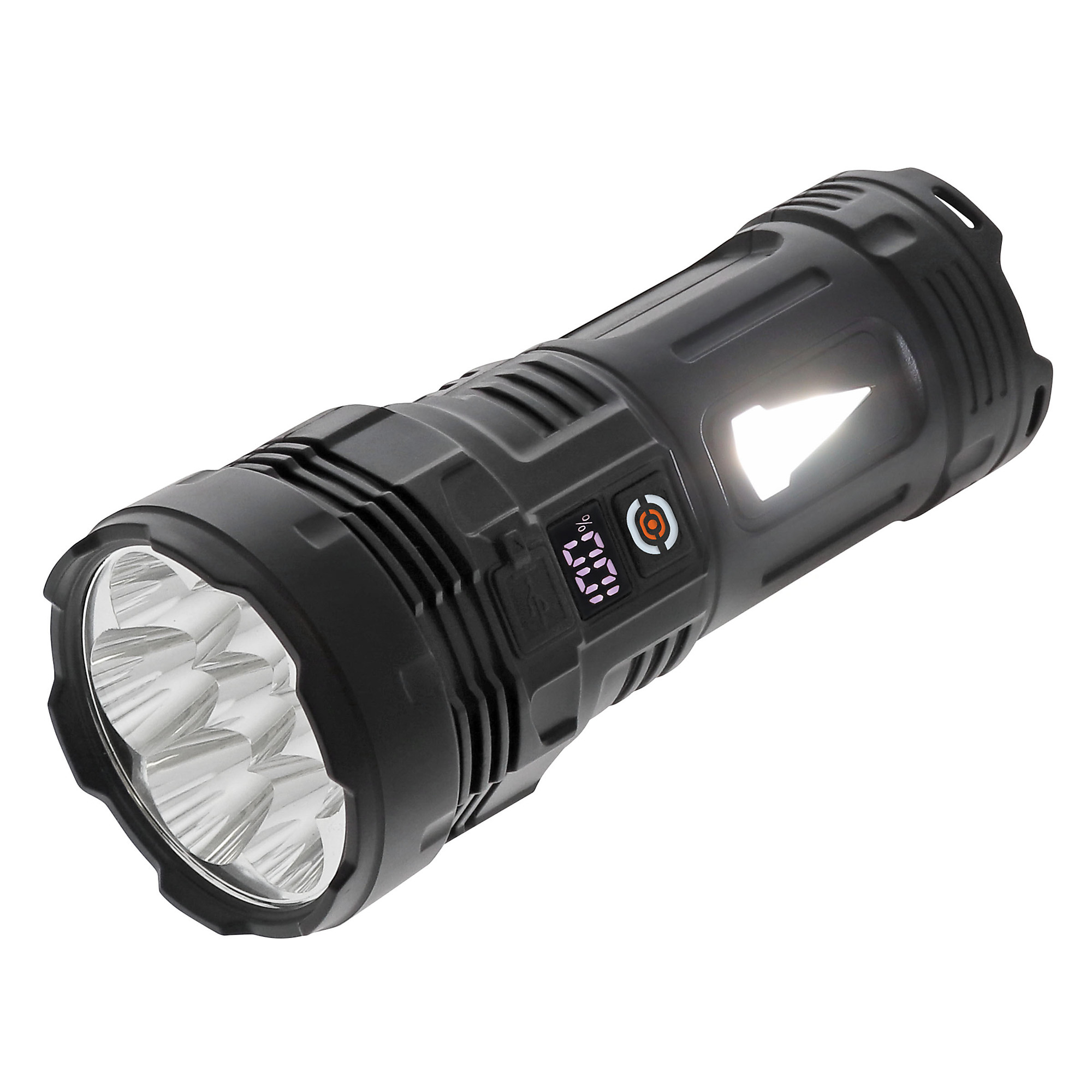 FarPoint Rechargeable Dual Beam Flashlight, 500 Lumens, Digital Display, Model #FLRL35612